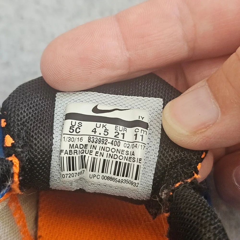 NIKE FREE RN TD |Toddler Shoes Size 5C Blue Orange Running Sneakers